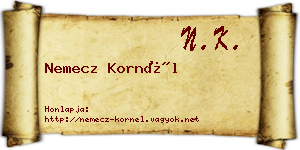 Nemecz Kornél névjegykártya
